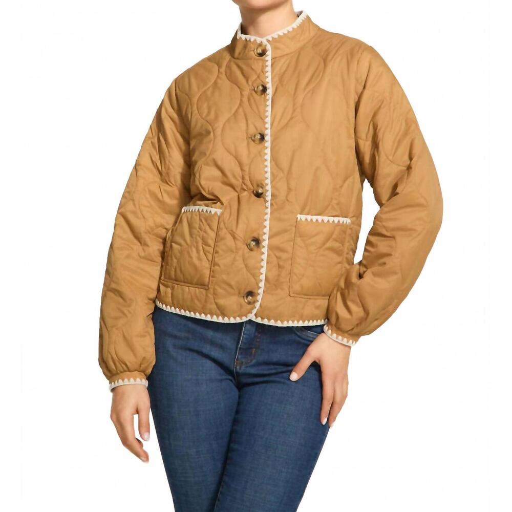 NEW FDJ reversible lightweight puffer jacket in gold/ black
